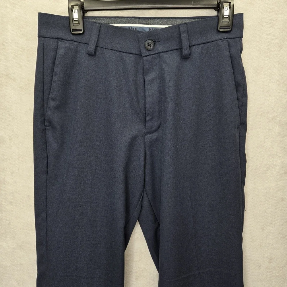 Haggar Cool Right Performance Flex Dress Pants Mens‎ Sz 29 X 32 Navy Blue Chino